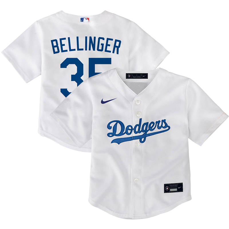 2020 MLB Toddler Los Angeles Dodgers Cody Bellinger Nike White Home 2020 Replica Player Jersey 1->miami dolphins->NFL Jersey
